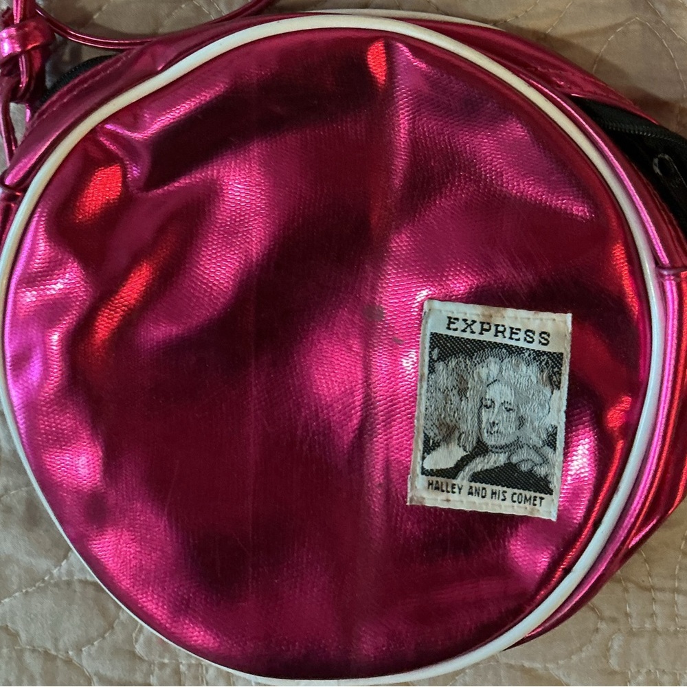 Vintage 1986 Express Metallic Pink RARE Crossbody Halley and His Comet Bag - Picture 1 of 16
